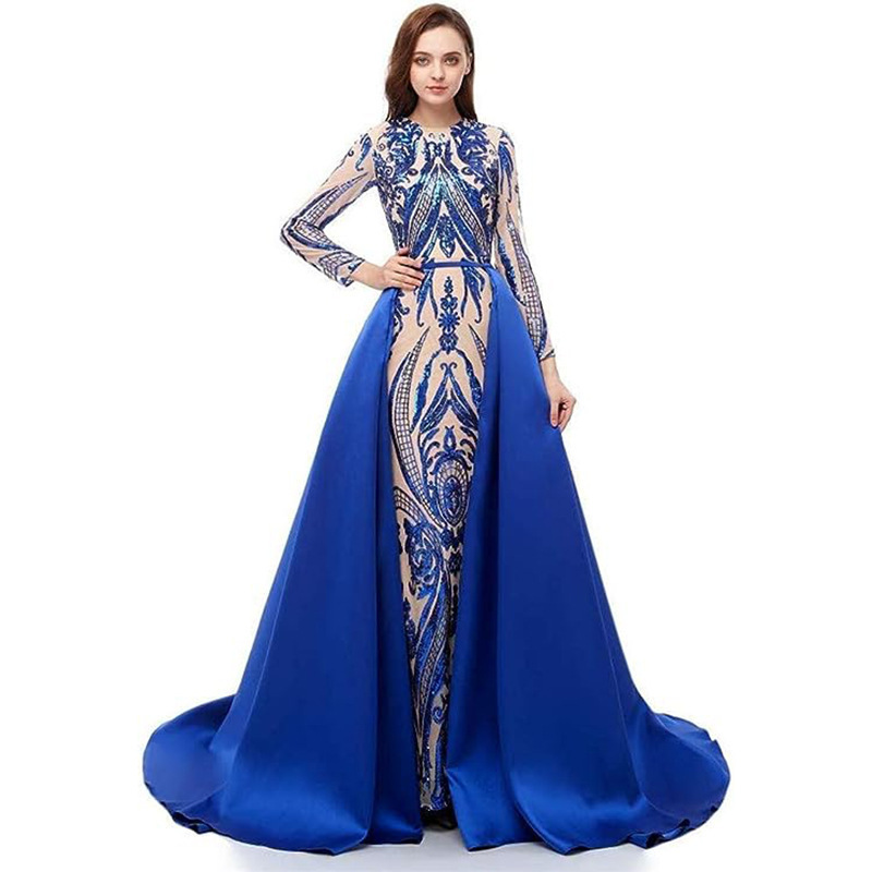 Women's Long-sleeved Trailing Evening Dress - Image 7