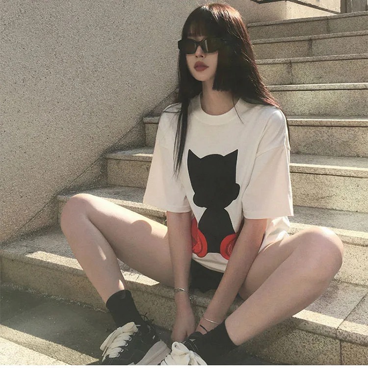 Cartoon Cartoon Cotton Short-sleeved Women's T-shirt