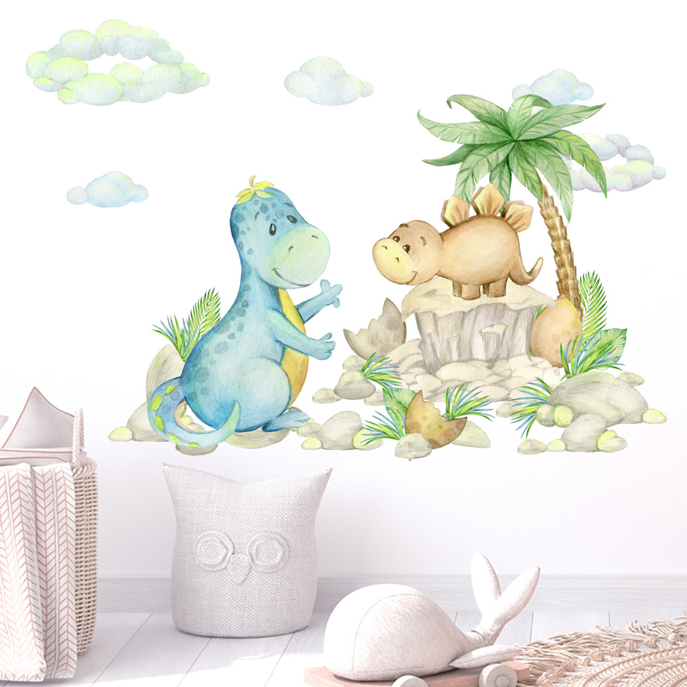 Title 4, SP-S0088 Cartoon Dinosaur Wall Sticker Removable