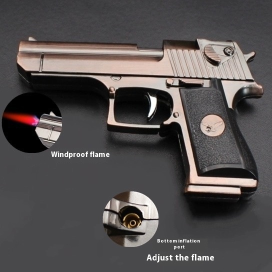 Title 3, Creative Funny Model Guns Red Flame Windproof C...