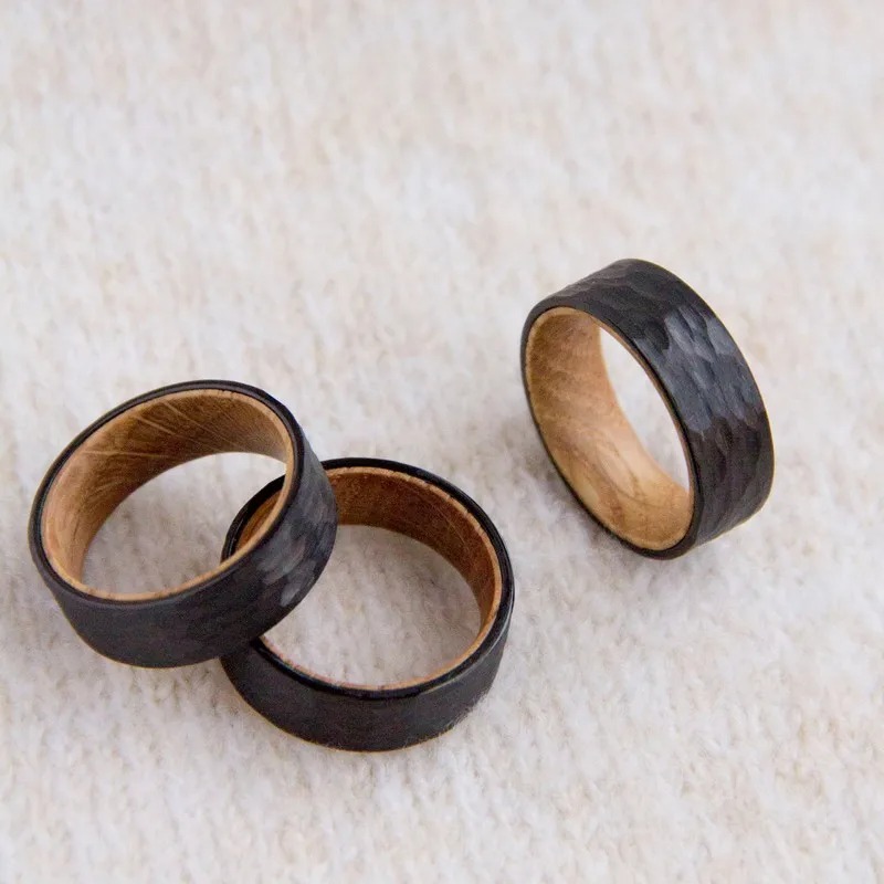 Tungsten Ring Men's Solid Wood Ring