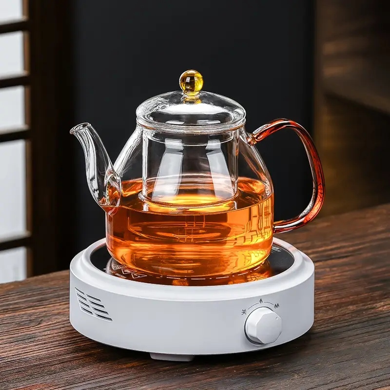 Glass Tea Steaming Pot Household High Temperature Resistant Thickened Steam Tea Kettle Electric Ceramic Stove Tea Cooker