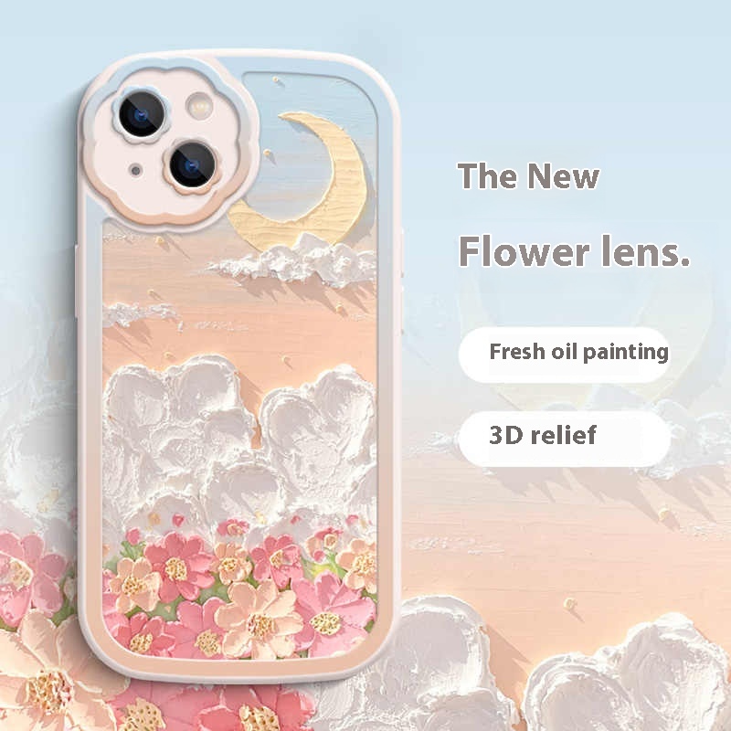 Pink flowers on clouds