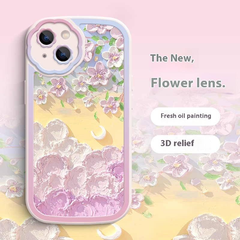 Purple flowers on clouds