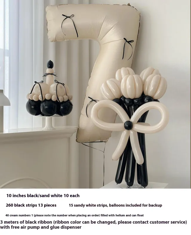 Birthday Digital Balloon Ribbon Decoration Material Package Digital Cake Bouquet - Shop at LoveMi