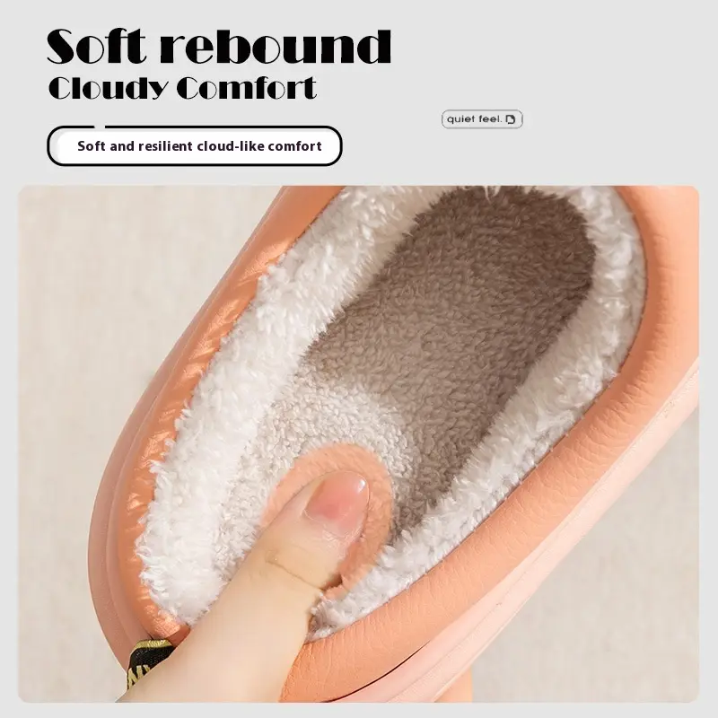 PU Cotton Slippers Women's Autumn And Winter Waterproof
