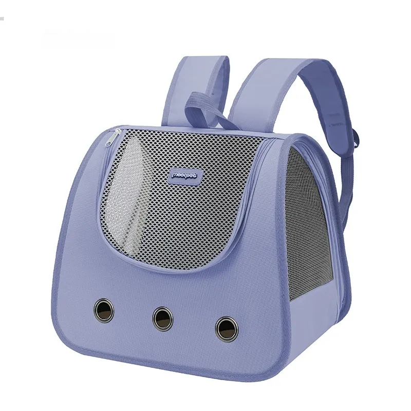 Large Capacity Portable Pet Cat Backpack - Purple - View 1