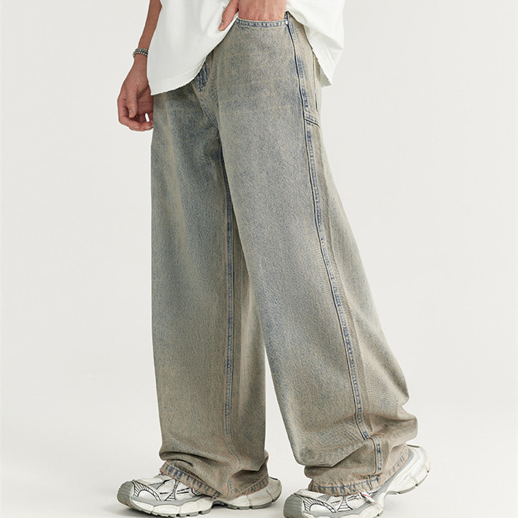 Men's Loose Light Blue Washed Wide-leg Jeans 17 10248a4e aac6 497c a67f b8cc69b2ff3e