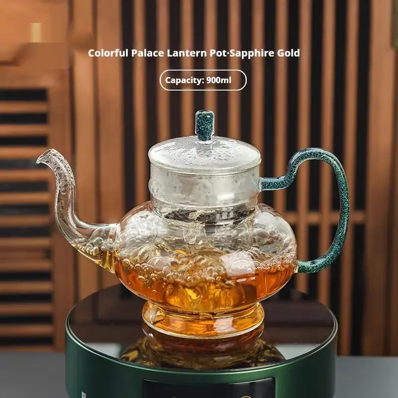 Colorful 900ml Heat-resistant Glass Teapot