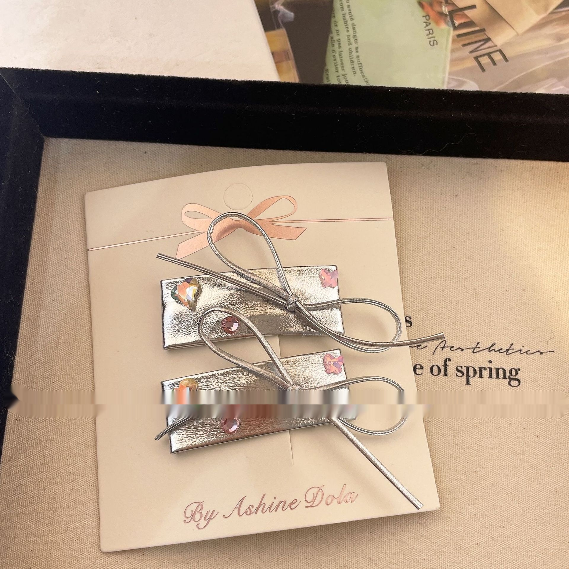 Love Diamond Square Barrettes