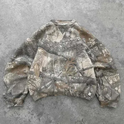 Camouflage Street Retro Hip Hop High Street Men's And Women's Same Loose Hooded Sweater - Headless Version-Xl