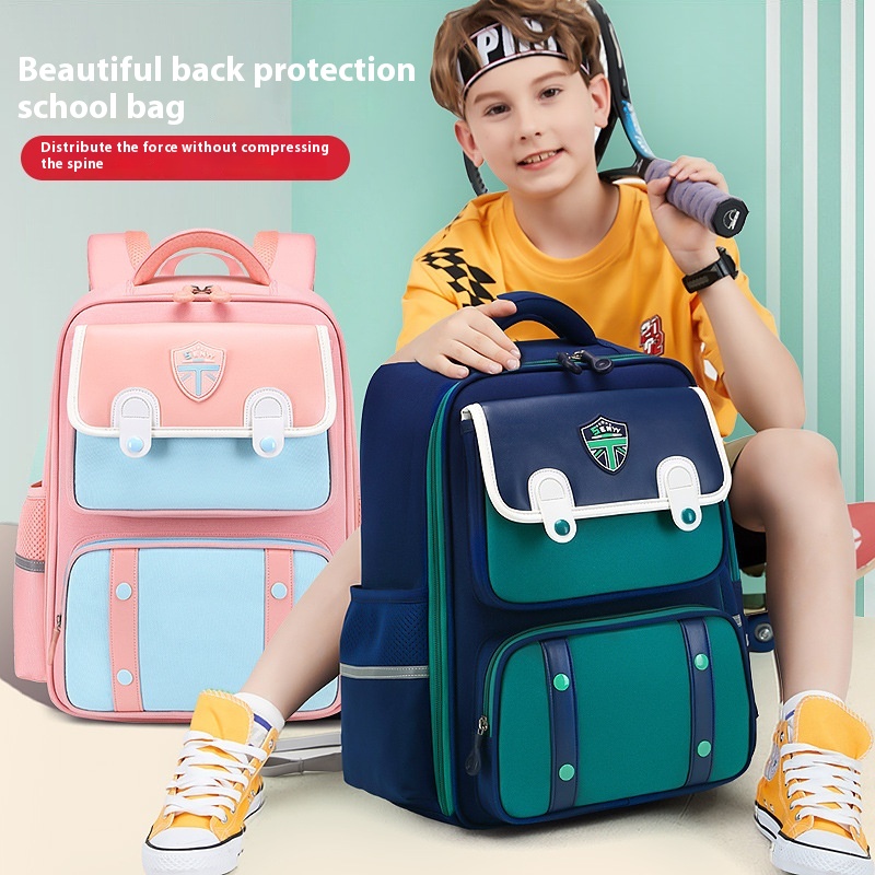 Student Schoolbag Spine Protection Burden Alleviation Backpack Water Repellent