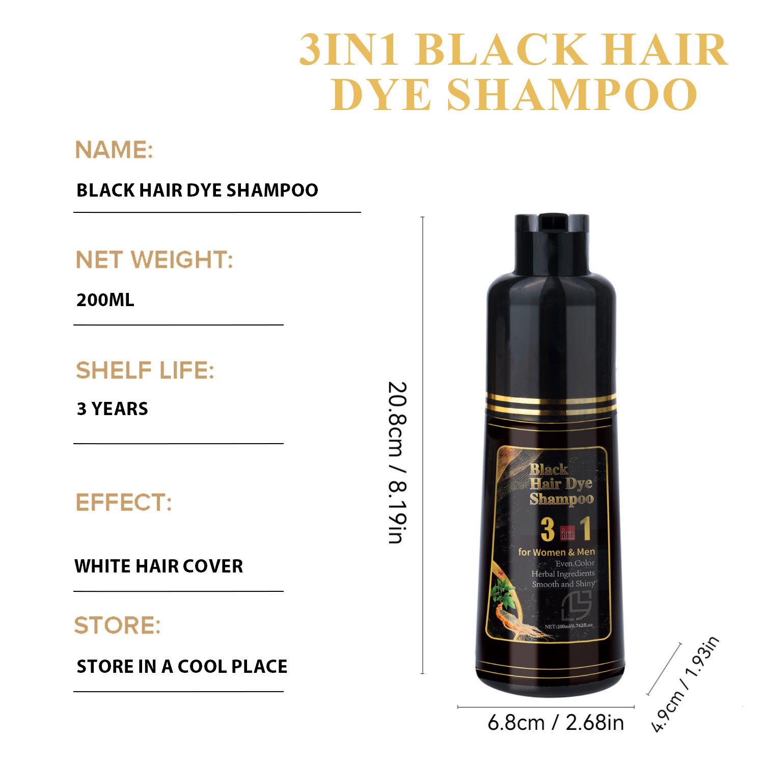 Title 2, Shampoo Black Ran 200ml pour cheveux noirs Nett...