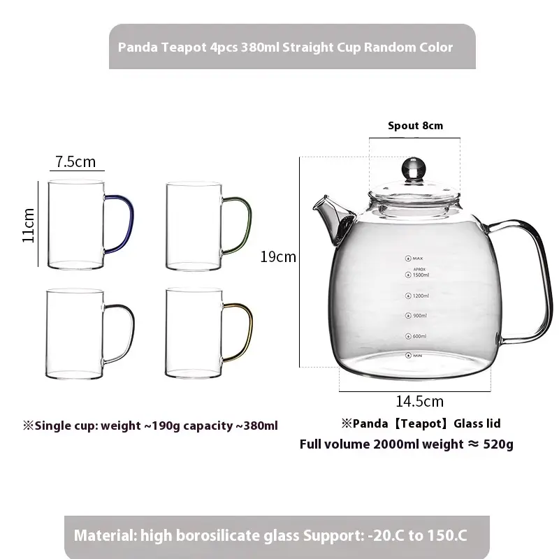 High Borosilicate Glass Teapot With High Temperature Resistance