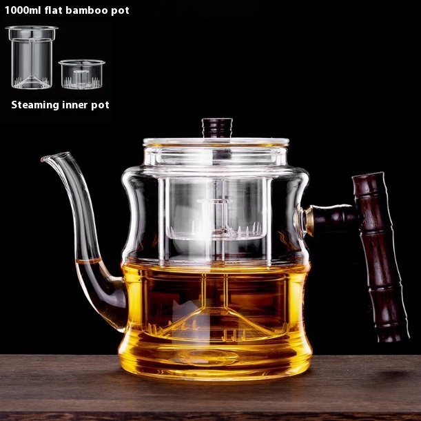 1000ml Flat Bamboo Joint Pot