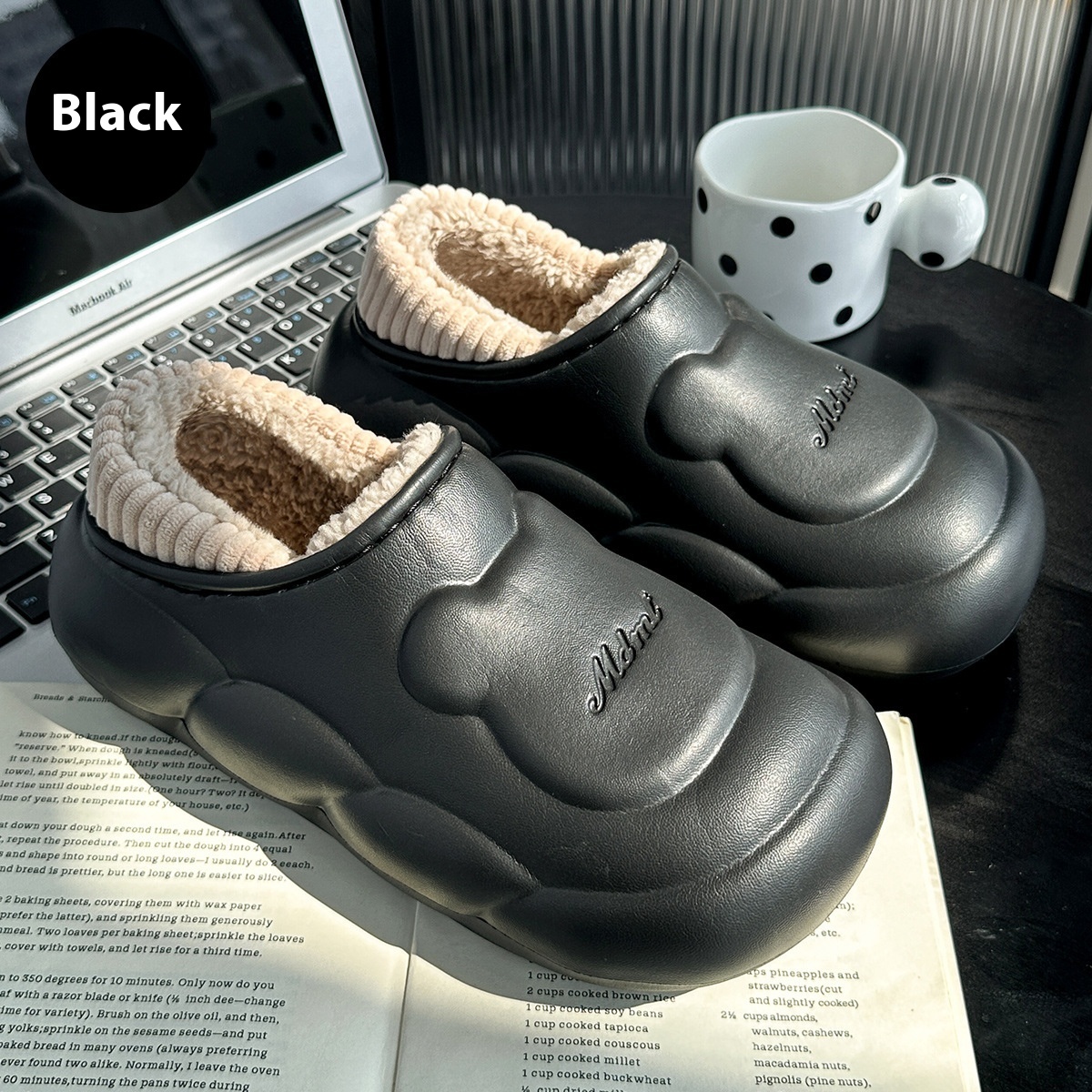 Cotton Slippers Black