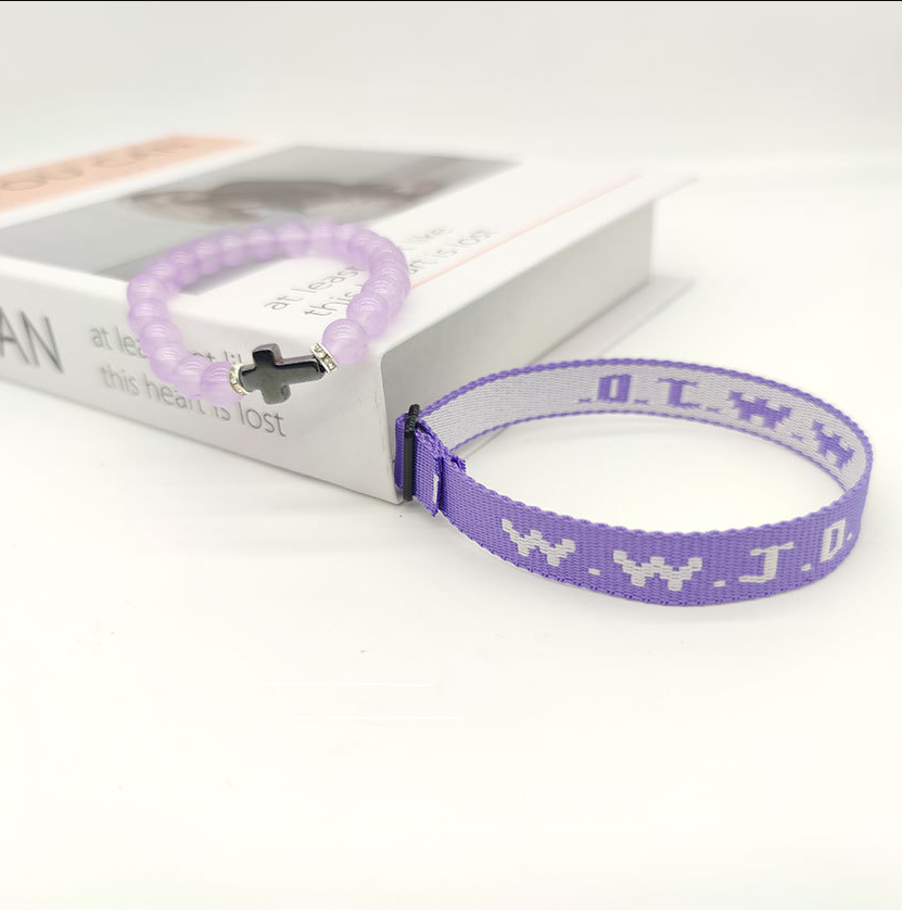 Purple jacquardbracelet