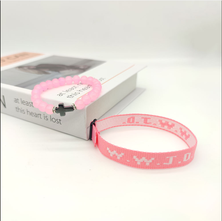 Pink jacquardbracelet