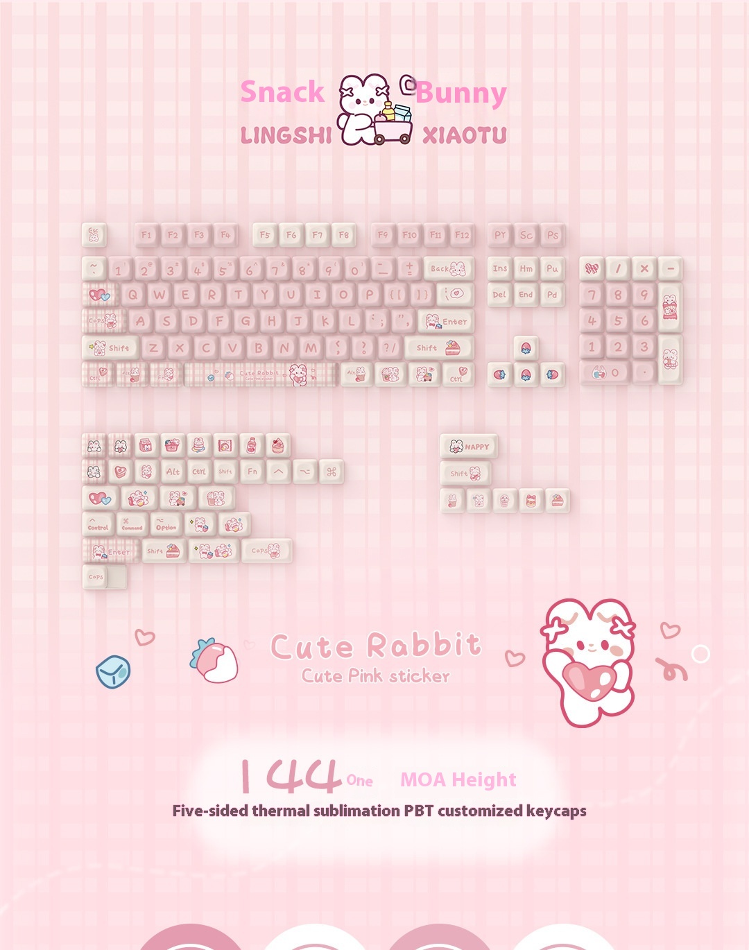 Title 3, Snack Bunny MOA Height PBT Key Cap