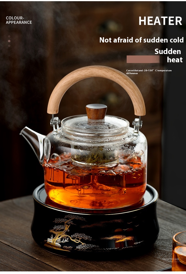 Title 3, Magnetic Suction Loop-handled Teapot Thick Boro...