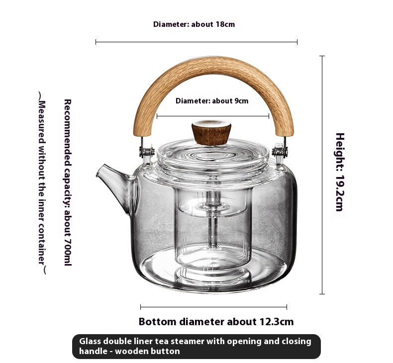 Title 1, Magnetic Suction Loop-handled Teapot Thick Boro...