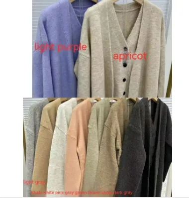Long Sleeve Knitted Cardigan Vest High Waist Pants Three piece Suit Khaki - Shop at LoveMi