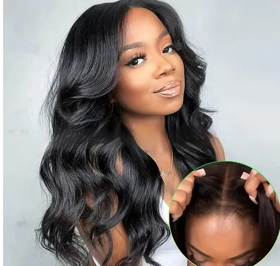 Body Wave Glueless Human Hair WigsGlue free Hoods 4X6 Headgear - Shop at LoveMi