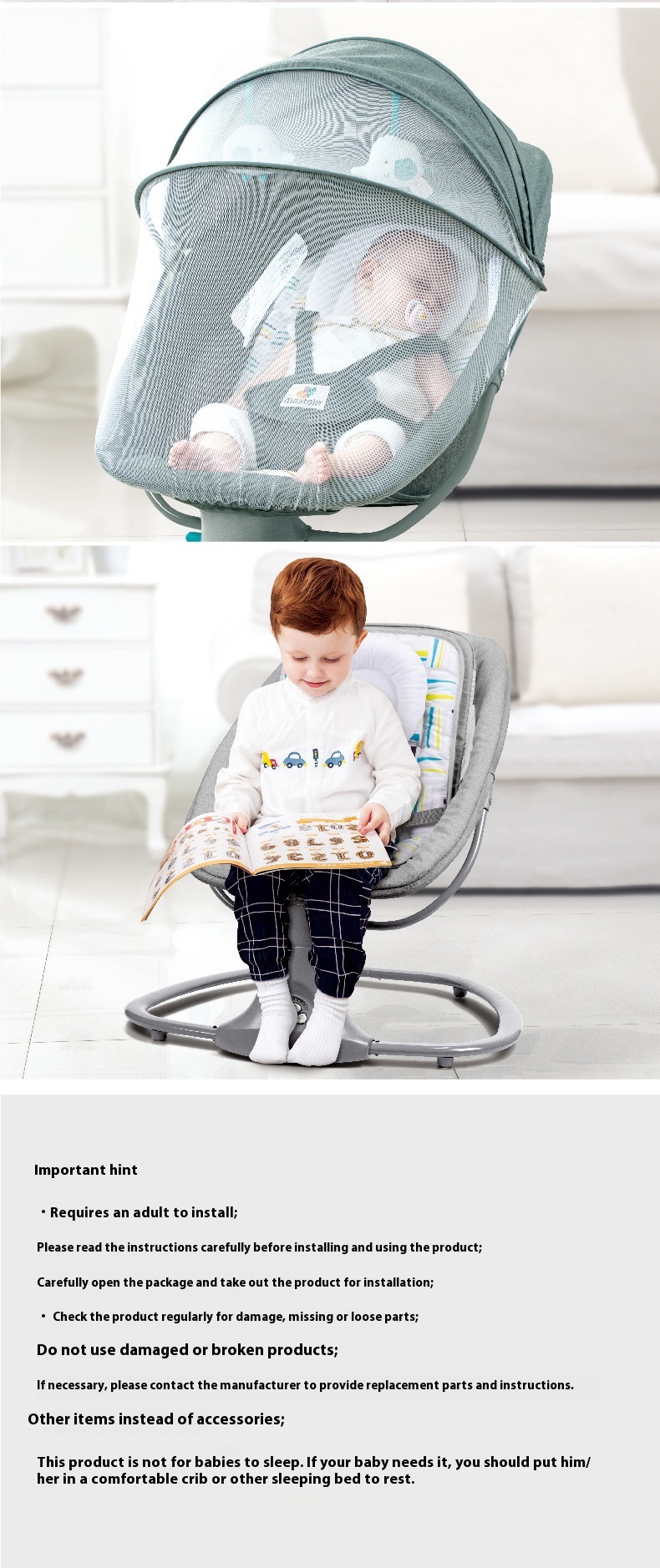 Title 4, Baby Multi-functional Comfort Chair Recliner Ne...