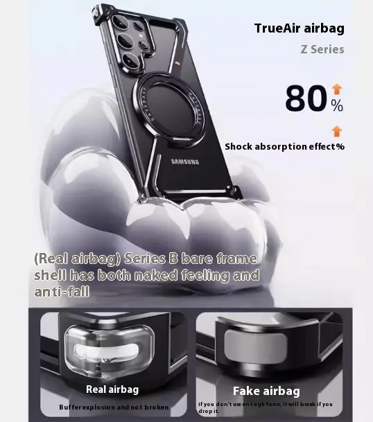 Aluminum Alloy Frameless Heat Dissipation Phone Case Special-shaped Skeleton Magnetic Bracket