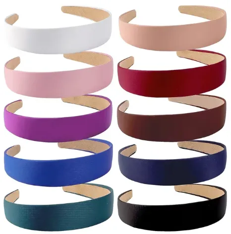 Color Elegant Headband Solid Color Baidu Headband Wide Fabric High Skull Top Headband - 10Pcs