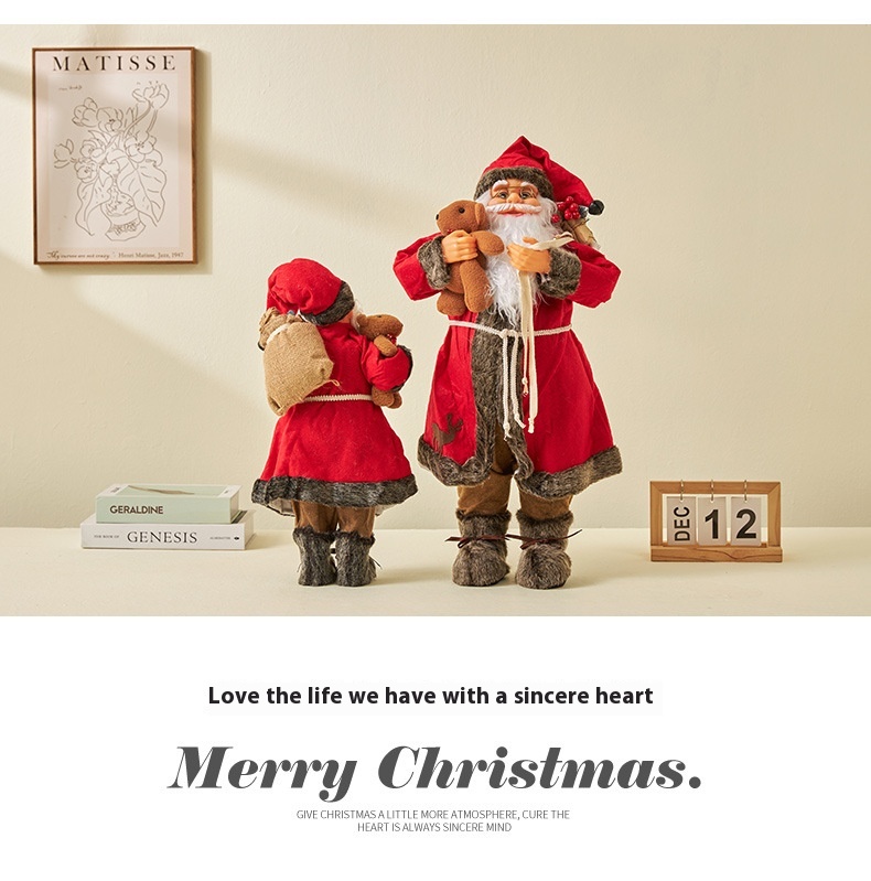 Title 4, Classic Red Clothes Santa Doll Show Window Deco...