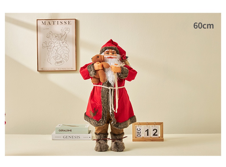 Title 6, Classic Red Clothes Santa Doll Show Window Deco...