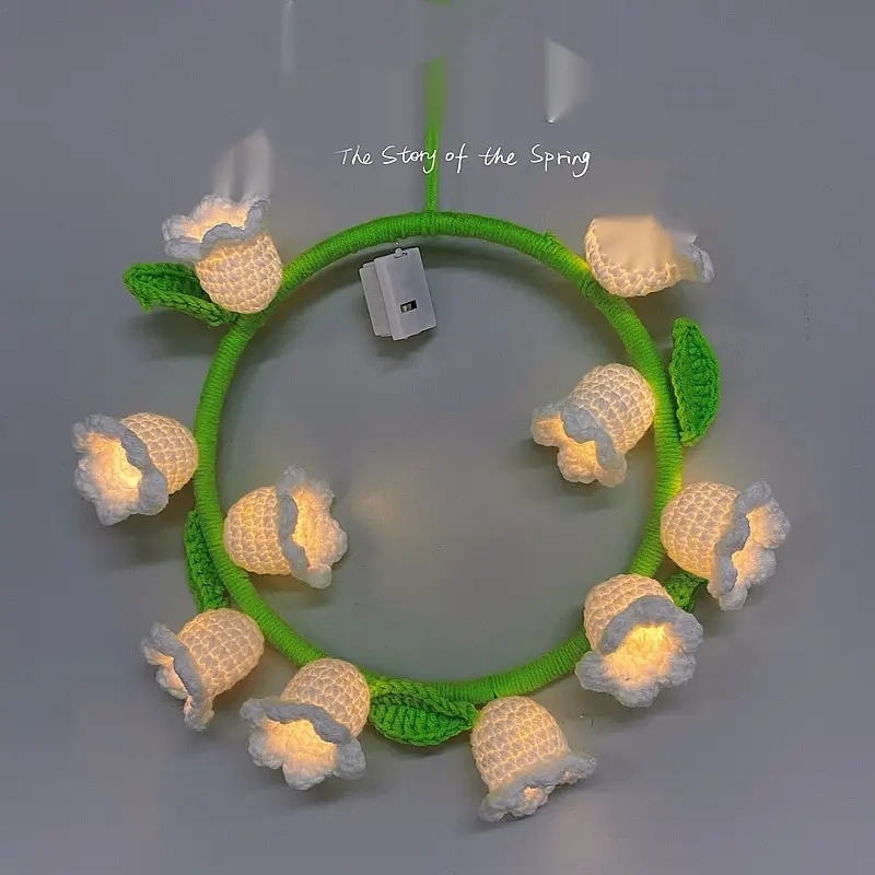 Lily Small Night Lamp Handmade Diy Wool Crochet Woven Material Kit