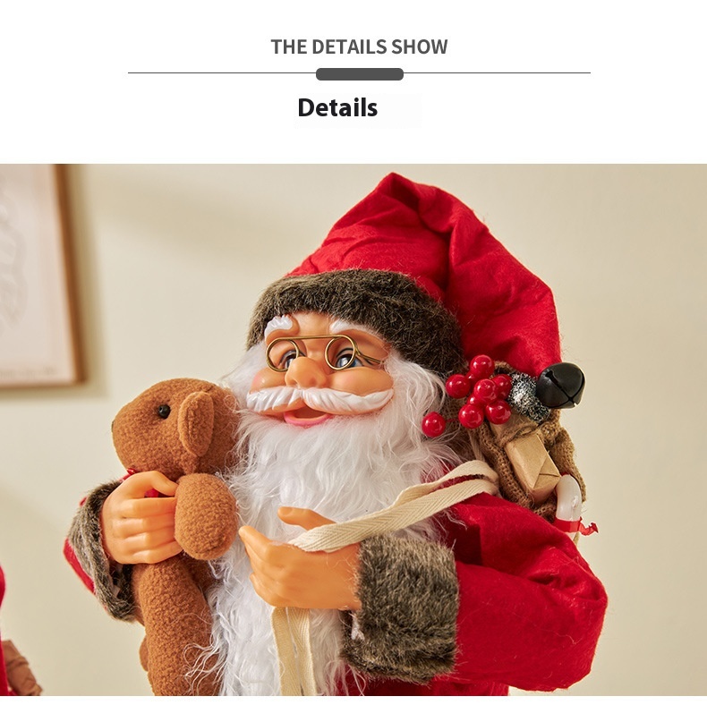 Title 5, Classic Red Clothes Santa Doll Show Window Deco...