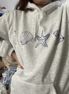 Fashion Fashion Wear Casual Style Drop-shoulder Sweater Printing - Grey - View 1
