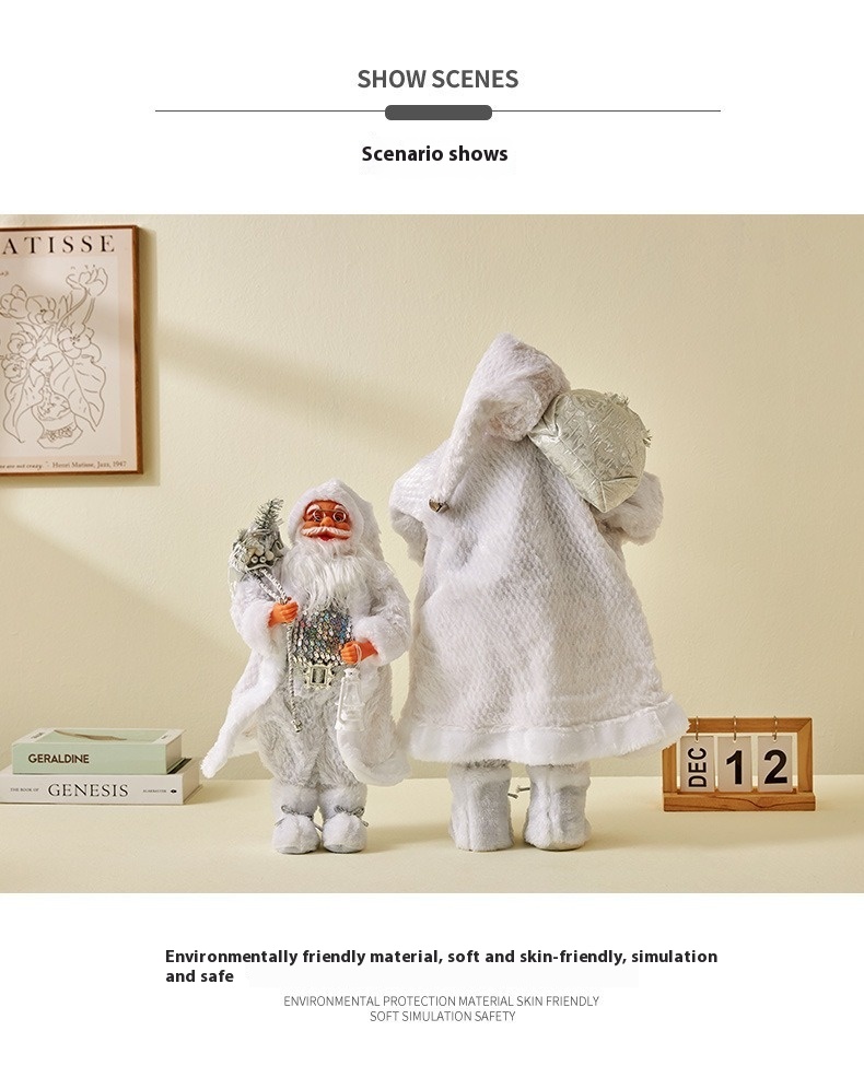 Title 2, Santa Claus Silver Paillette Doll Decoration