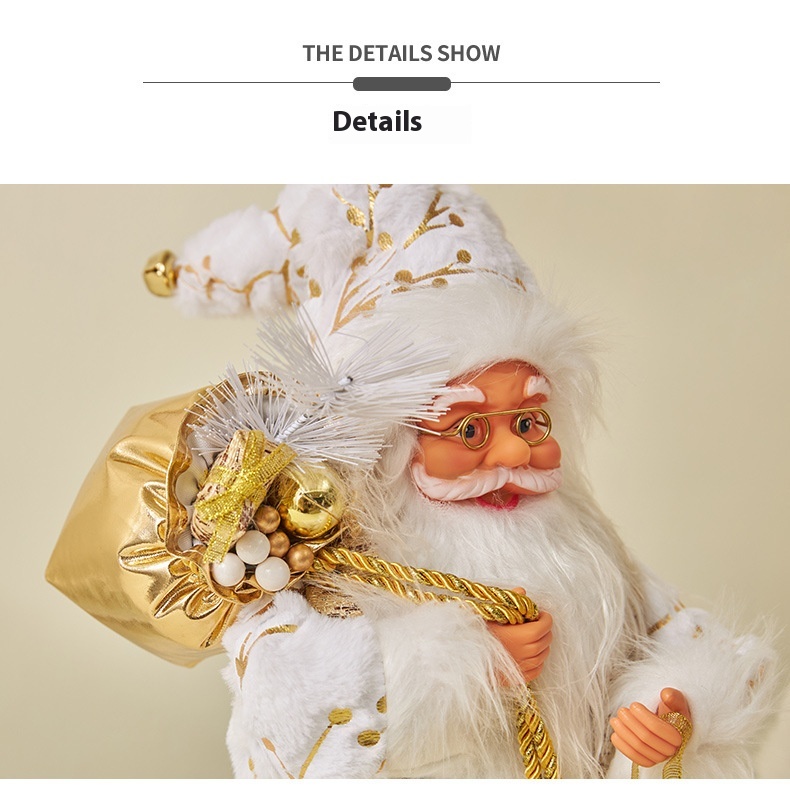 Title 5, Golden Santa Claus Ornaments Home Decorations