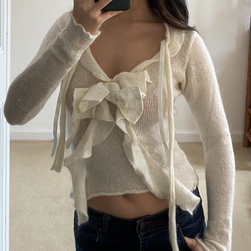 Sweet And Spicy Style Knitted Off-shoulder Long Sleeve Top