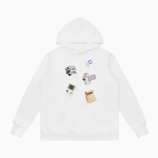 American Retro Street Printed Loose Hooded Sweatshirt Mi Bai L - Shop at LoveMi