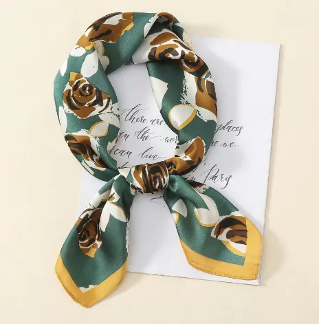 Black And White Floral Scarf Green Rose - Shop at LoveMi