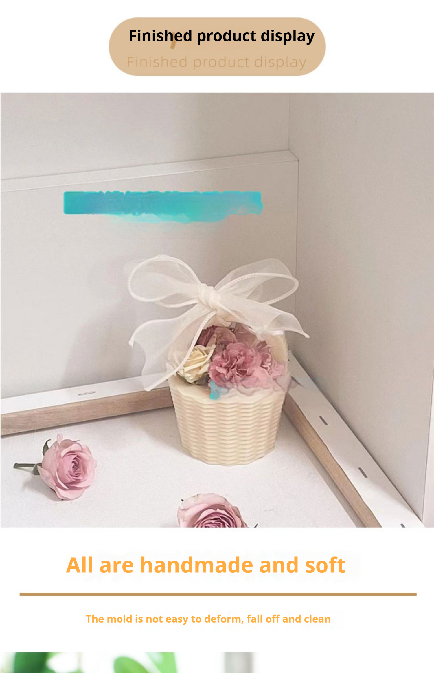 Title 1, Circular Woven Flower Basket Simulation Decorat...