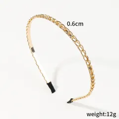 Big Chain Alloy Headband Simple Headband All-match - 4 Slim Chain Alloy - View 1