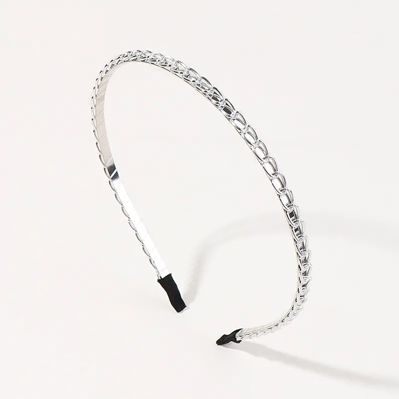 Big Chain Alloy Headband Simple Headband All-match - 5 Silver Slim Chain Alloy