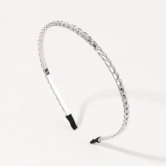 Big Chain Alloy Headband Simple Headband All match 5 Silver Slim Chain Alloy - Shop at LoveMi