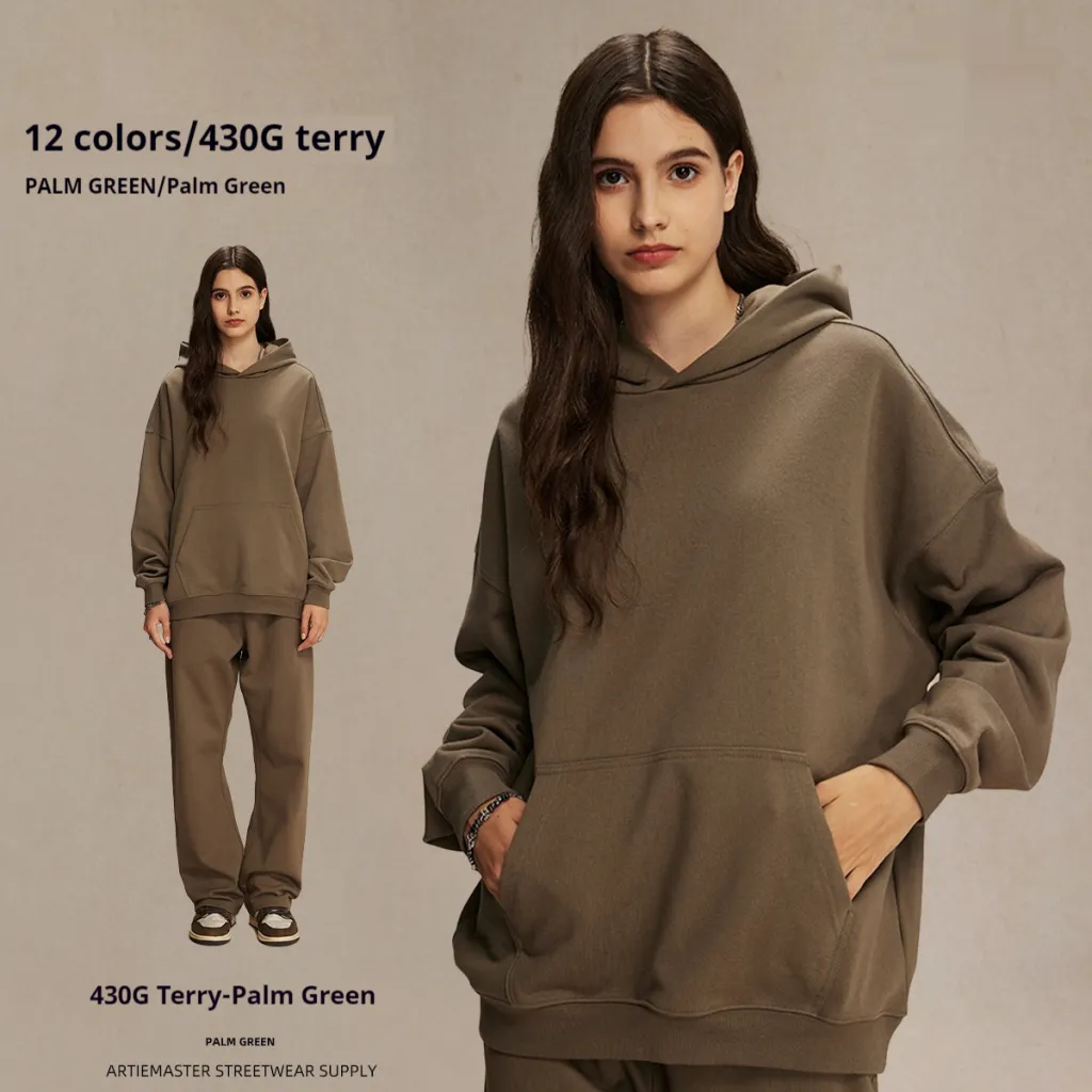 Terry Sweater Men's And Women's Hoodies - Green