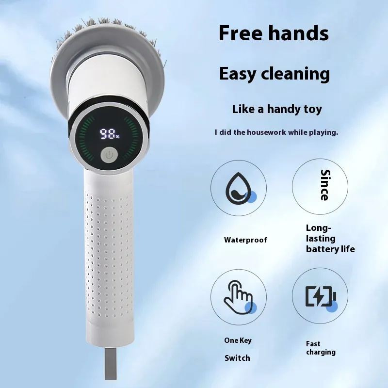 Multifunctional Smart Display Electric Cleaning Brush Wireless Kitchen Sink Cleaning Brush Waterproof Electric Pot Brush Cleaning Tool – image 5