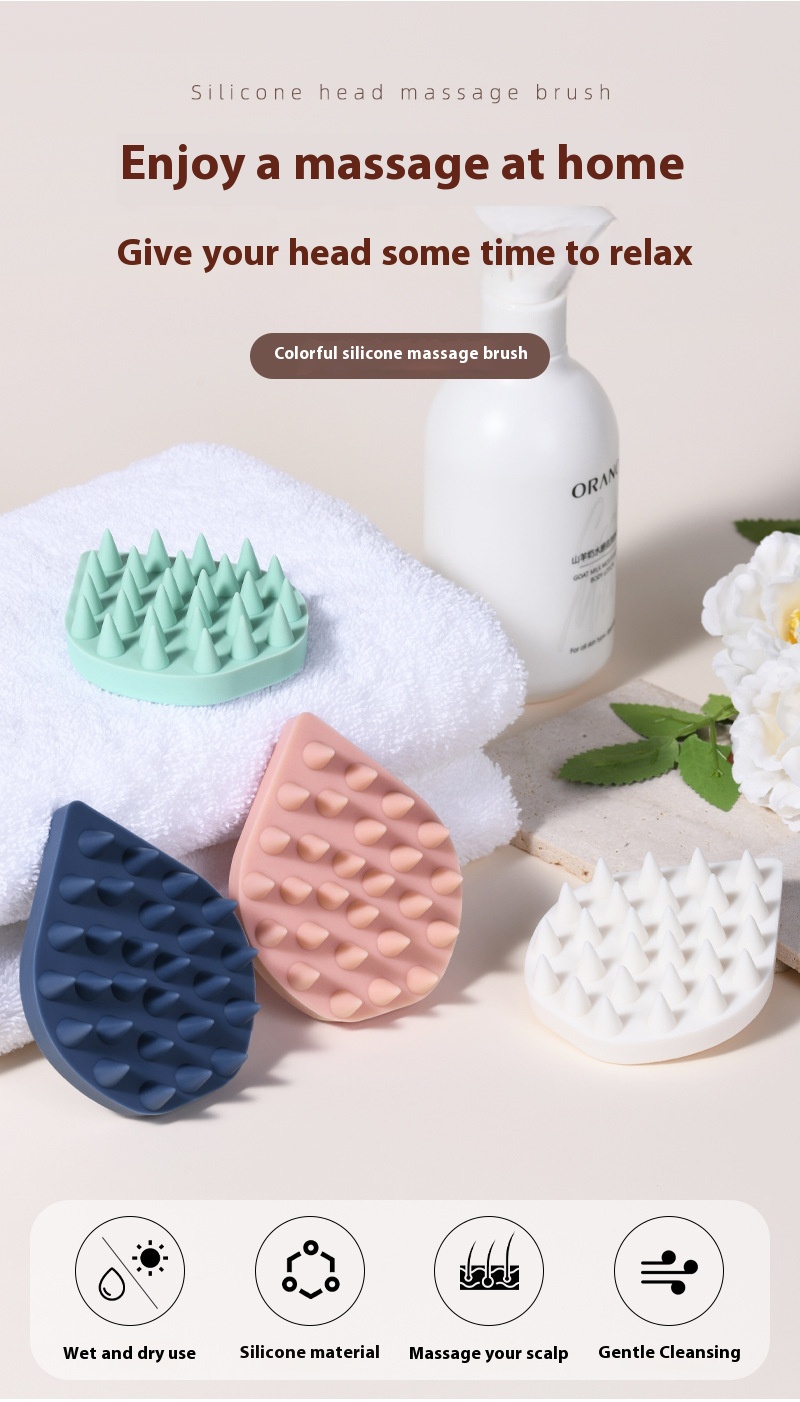 Title 1, Wet And Dry Silicone Massage Shampoo Comb