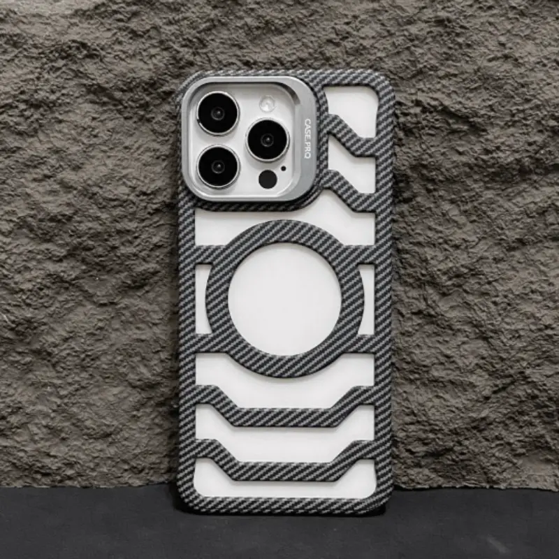 Magnetic Carbon Fiber Grain Frosted Light Phone Case