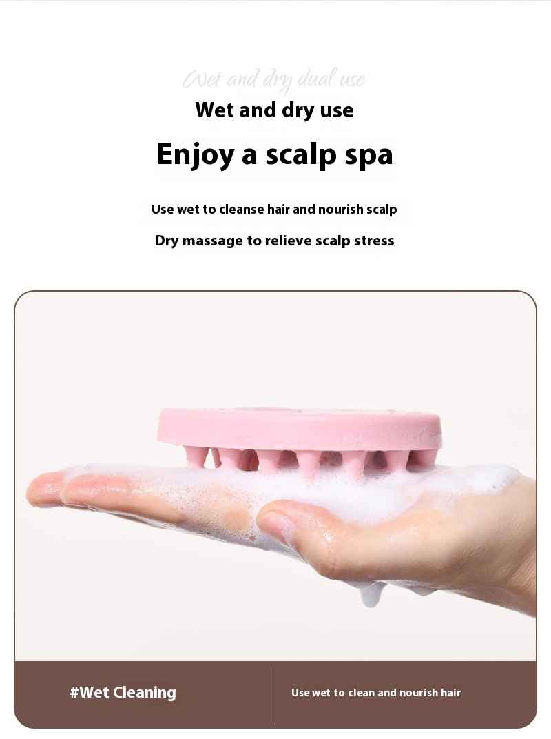 Title 2, Wet And Dry Silicone Massage Shampoo Comb