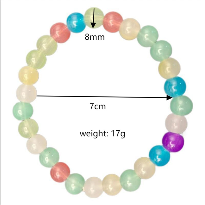 Gradient Color Colorful Bracelet Women's Single Circle Fashion Simple Crystal Bracelet